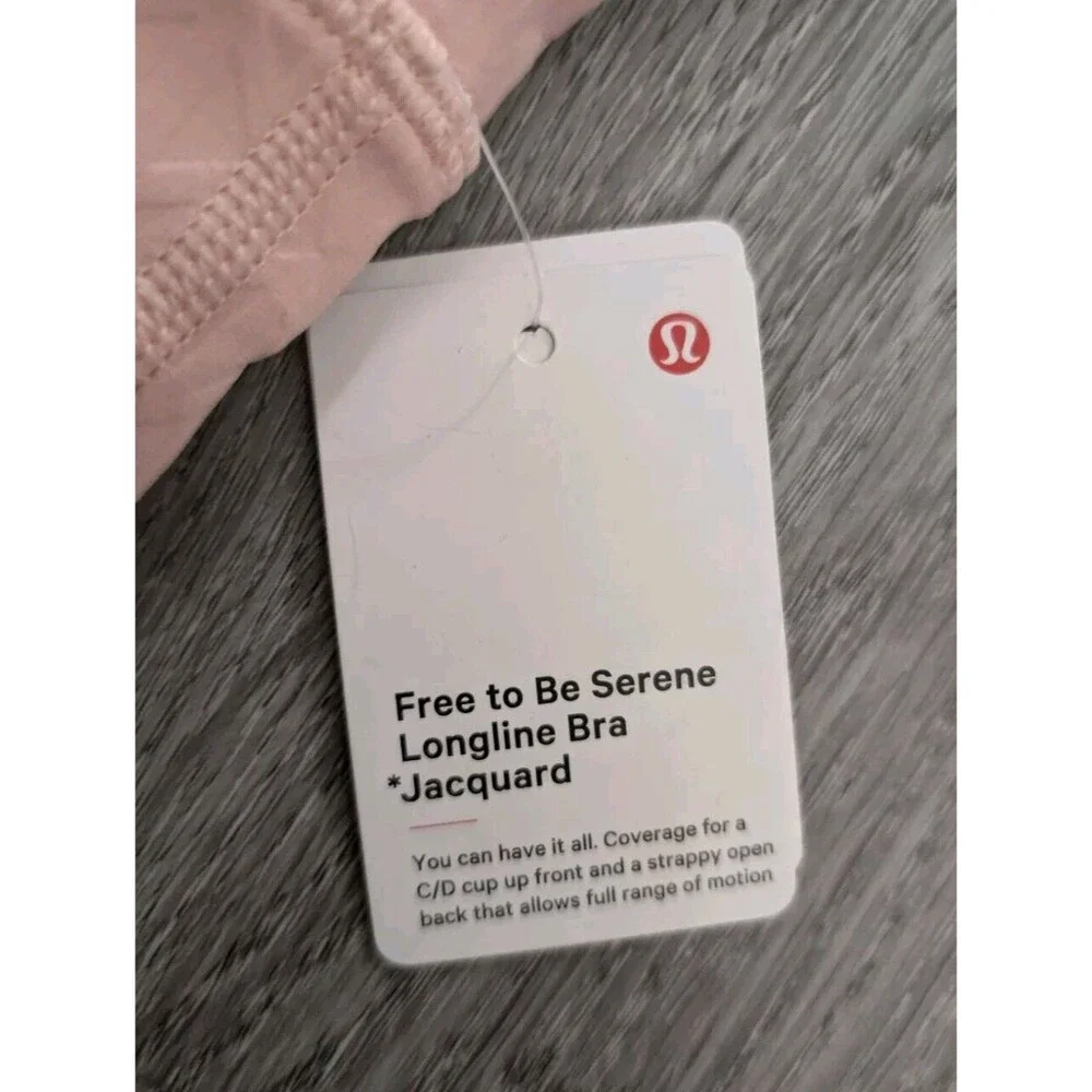 Lululemon Womens Bra Size 4 Free to Be Serene Longline Jaquard C/D NWT Ship Fast - Picture 6 of 15